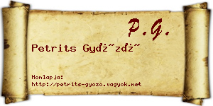 Petrits Győző névjegykártya