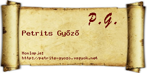 Petrits Győző névjegykártya